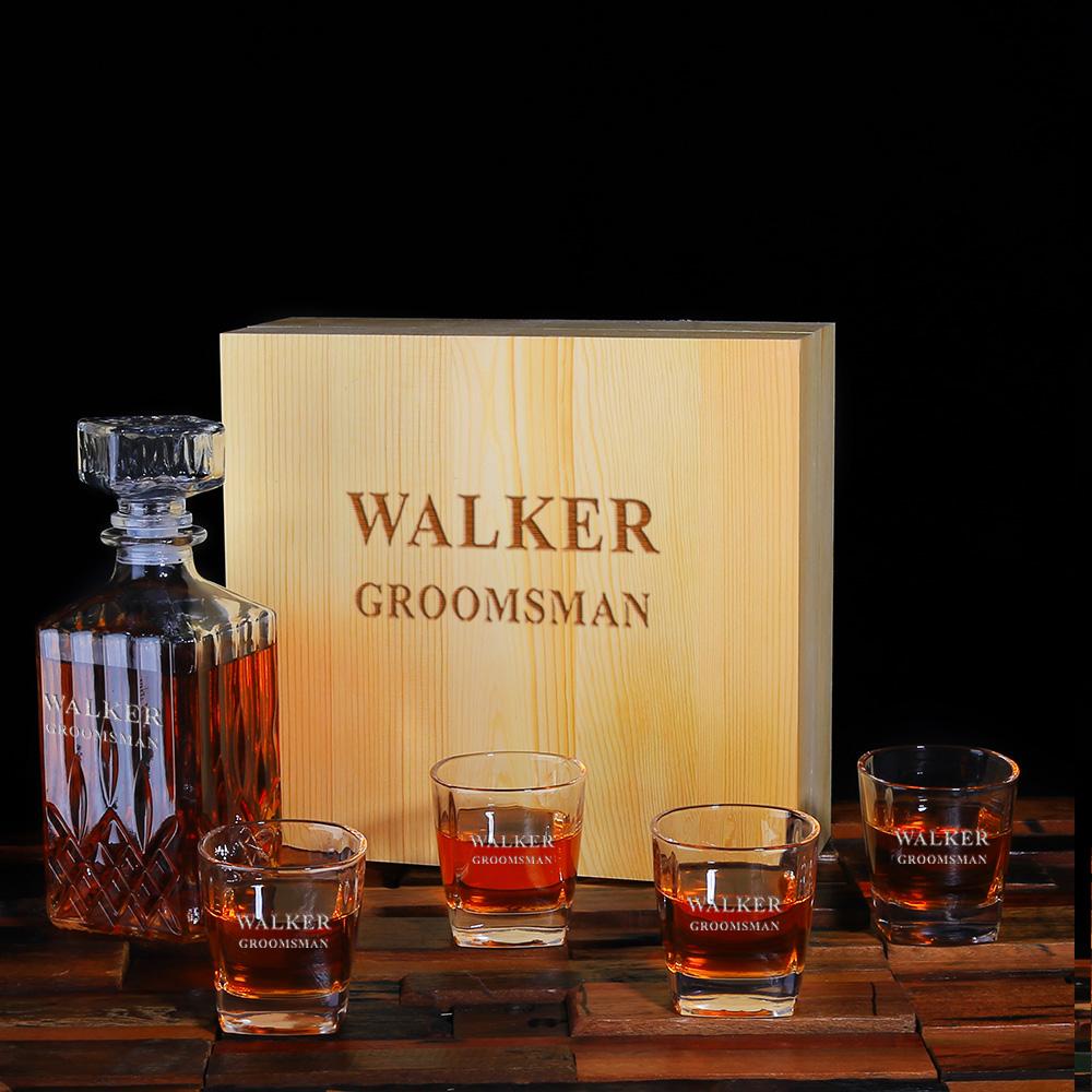 Men's Gift, Personalized Whiskey Decanter - Groomsmen Gifts, Personalized Gift - Engravedideas