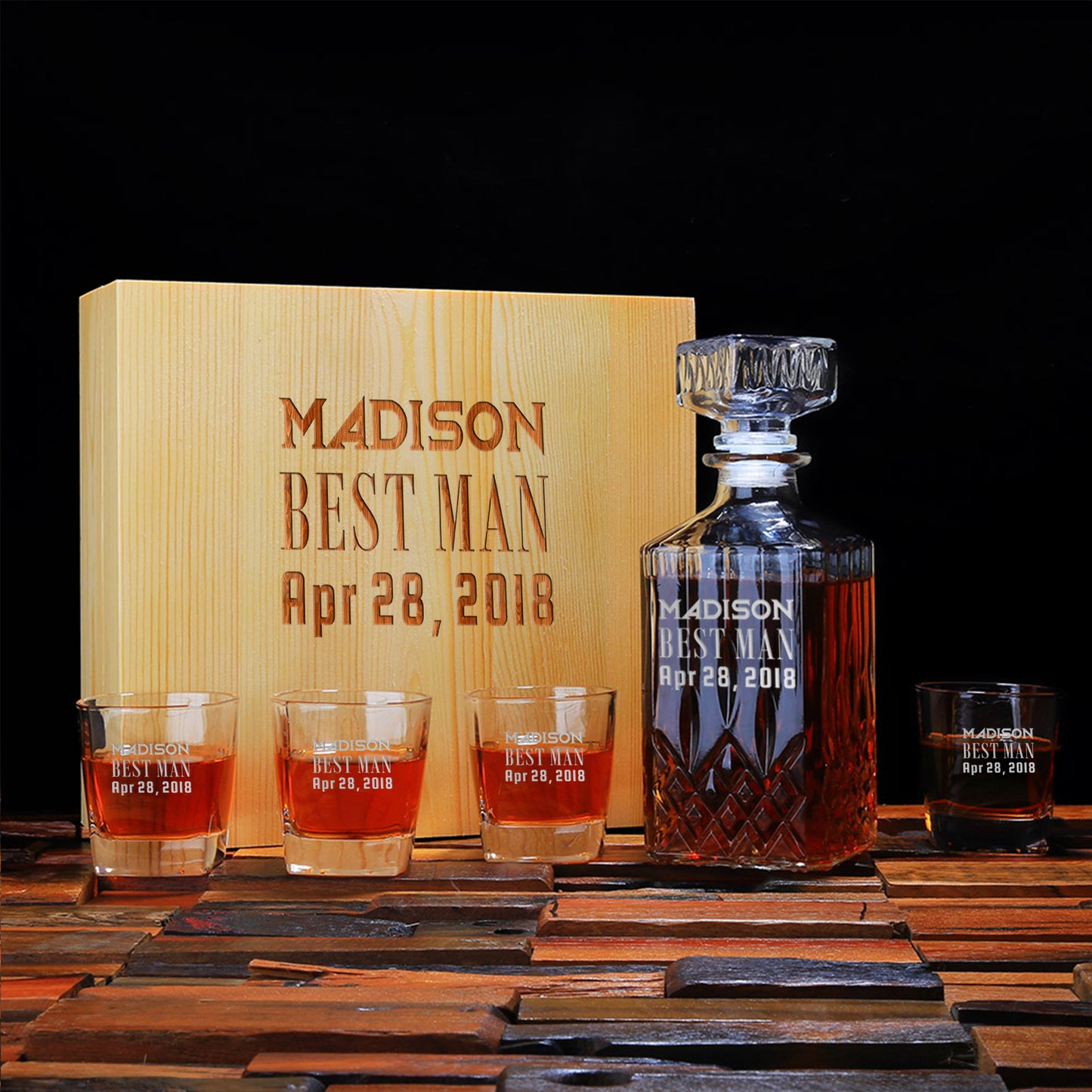 Groomsmen Gifts, Personalized Whiskey Decanter - Personalize Your Own Logo - Engravedideas