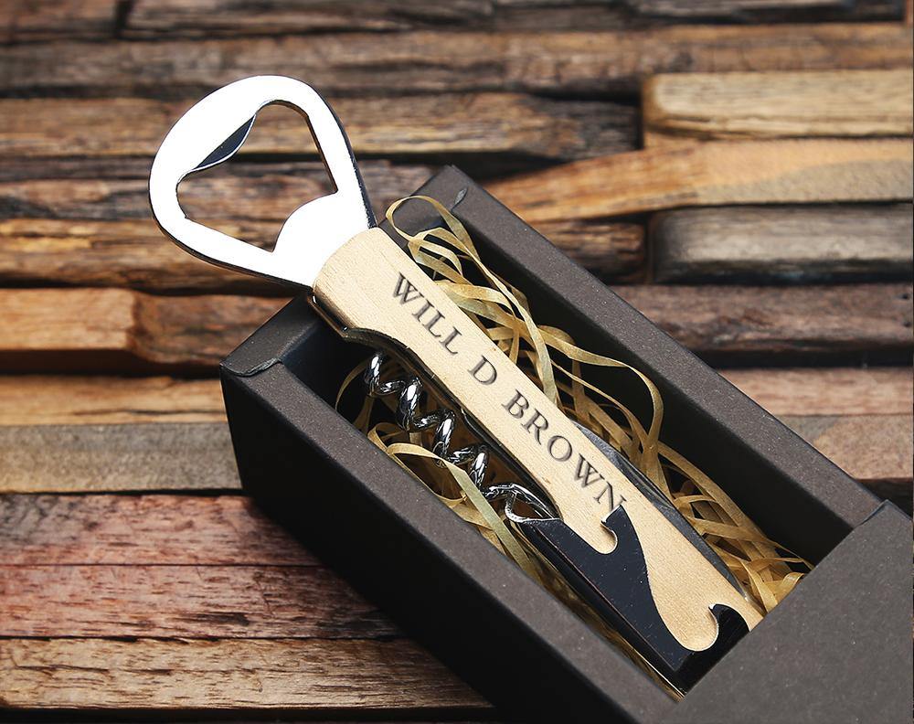 Personalized Wine & Beer Opener, Groomsmen Gifts set, Christmas Gift - Engravedideas