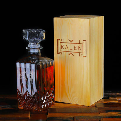 Groomsmen Gifts, Personalized Whiskey Decanter - Personalize Your Own Logo - Engravedideas