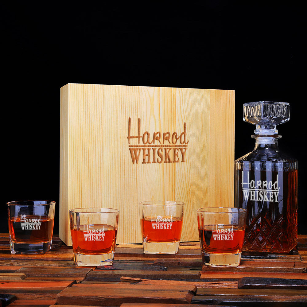 Men's Gift, Personalized Whiskey Decanter - Personalize Your Own Logo - Engravedideas