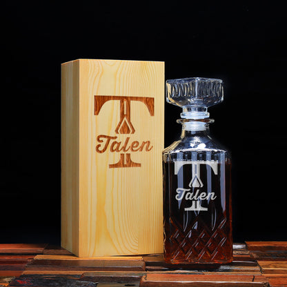 Men's Gift - Personalized Whiskey Decanter - Engravedideas