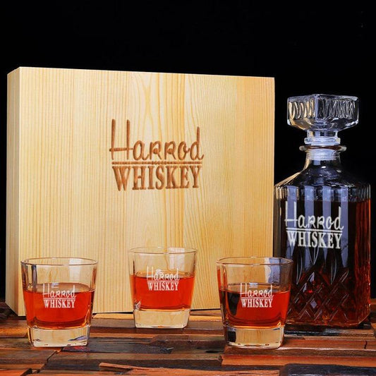 Men's Gift, Personalized Whiskey Decanter - Personalize Your Own Logo - Engravedideas