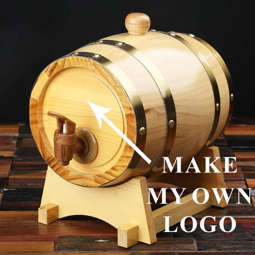 Groomsmen Gifts, Personalized Barrel - Natural Wood - Engravedideas