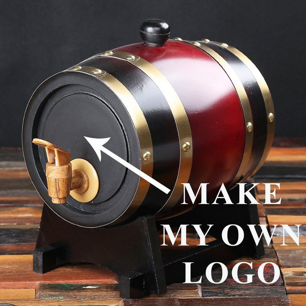 Groomsmen Gifts, Personalized Barrel - Dark Red - Engravedideas