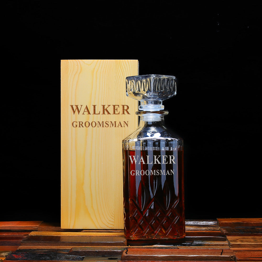 Groomsmen Gifts, Personalized Whiskey Decanter - Personalize Your Own Logo - Engravedideas