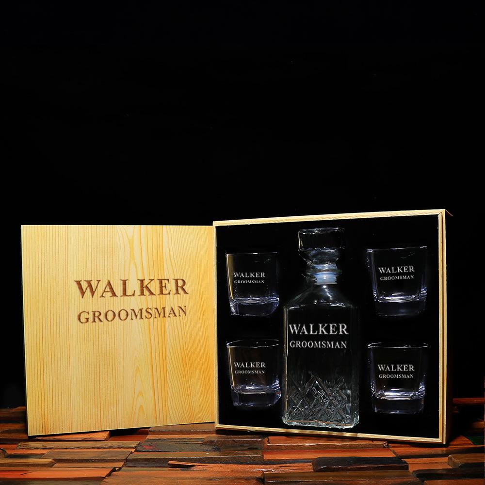 Men's Gift, Personalized Whiskey Decanter - Groomsmen Gifts, Personalized Gift - Engravedideas