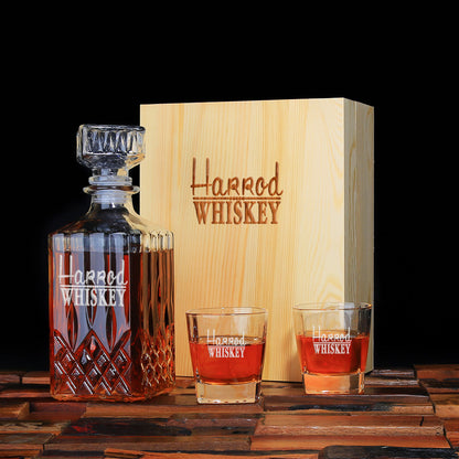 Men's Gift, Personalized Whiskey Decanter - Personalize Your Own Logo - Engravedideas