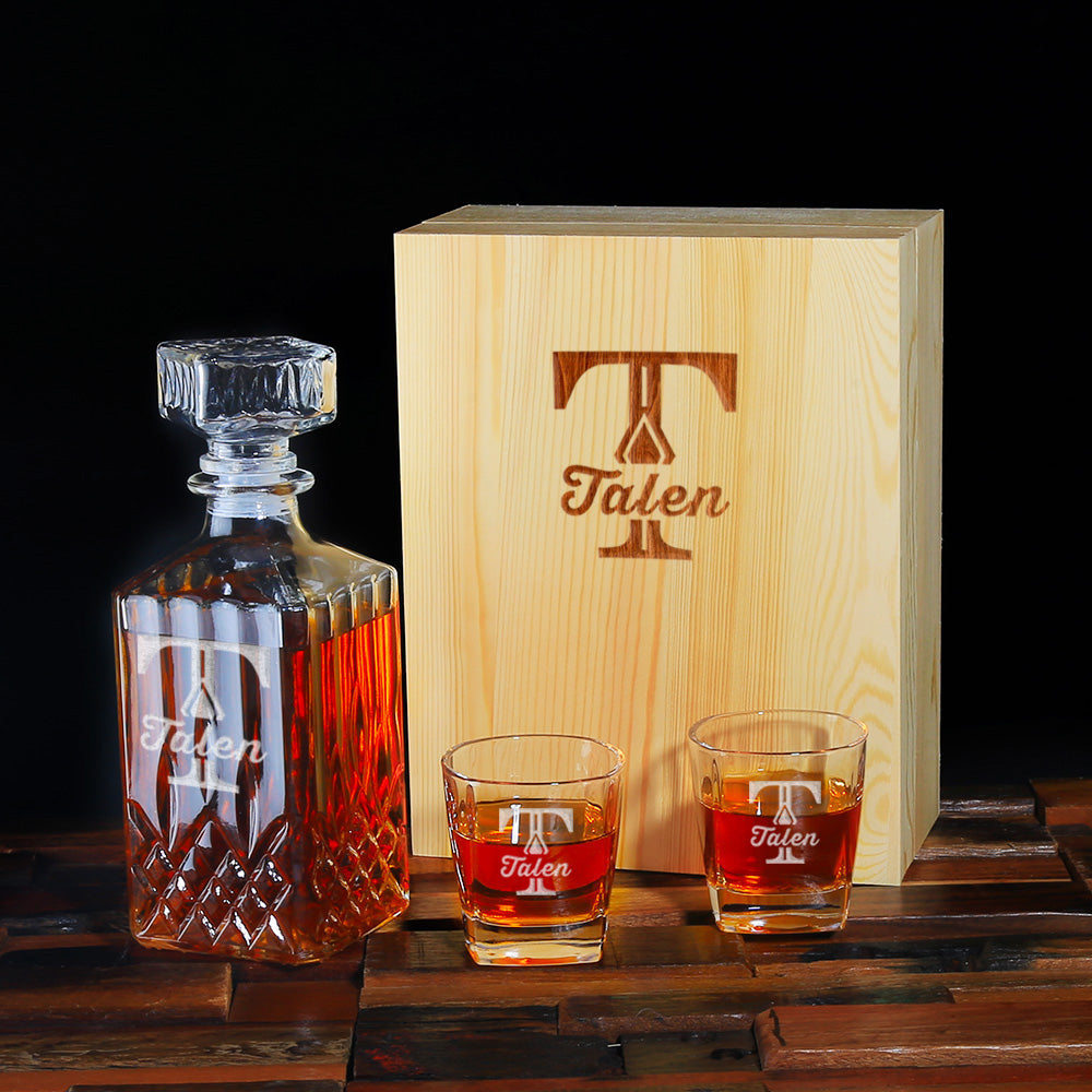 Men's Gift - Personalized Whiskey Decanter - Engravedideas