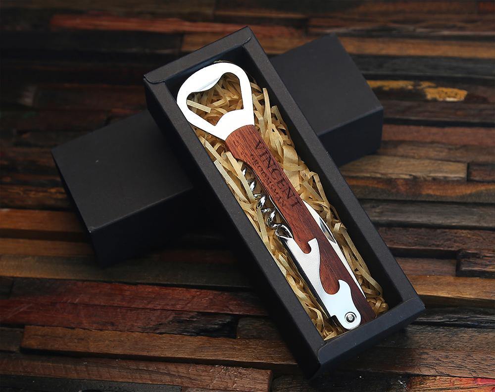 Groomsmen Gift, Personalized Wine & Beer Opener, Wedding Gift, Anniversary Gift - Engravedideas