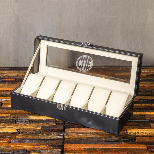 Christmas Gift, Personalized Watch Box watch box with 6 slots, Customized Gift - Engravedideas