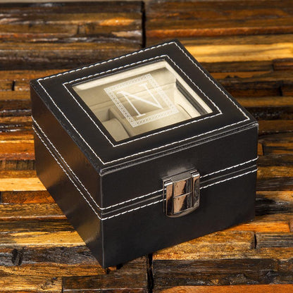 Groomsmen Gift, Personalized Watch box with 2 Slots, Christmas Gift - Engravedideas